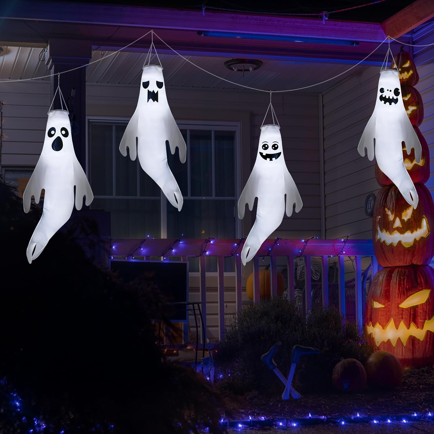 4 Pcs 45 Inch Halloween Hanging Ghost