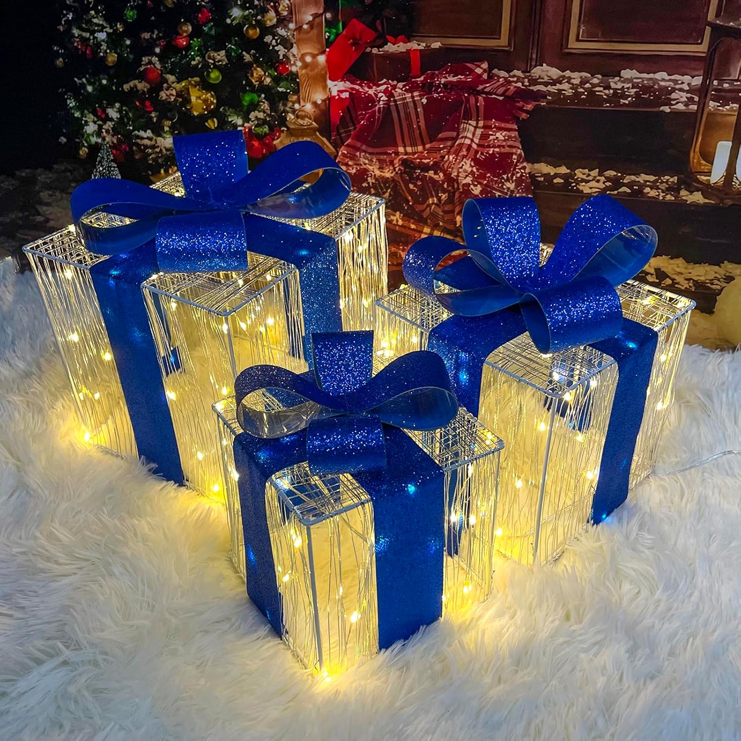 Christmas Lighted Gift Boxes