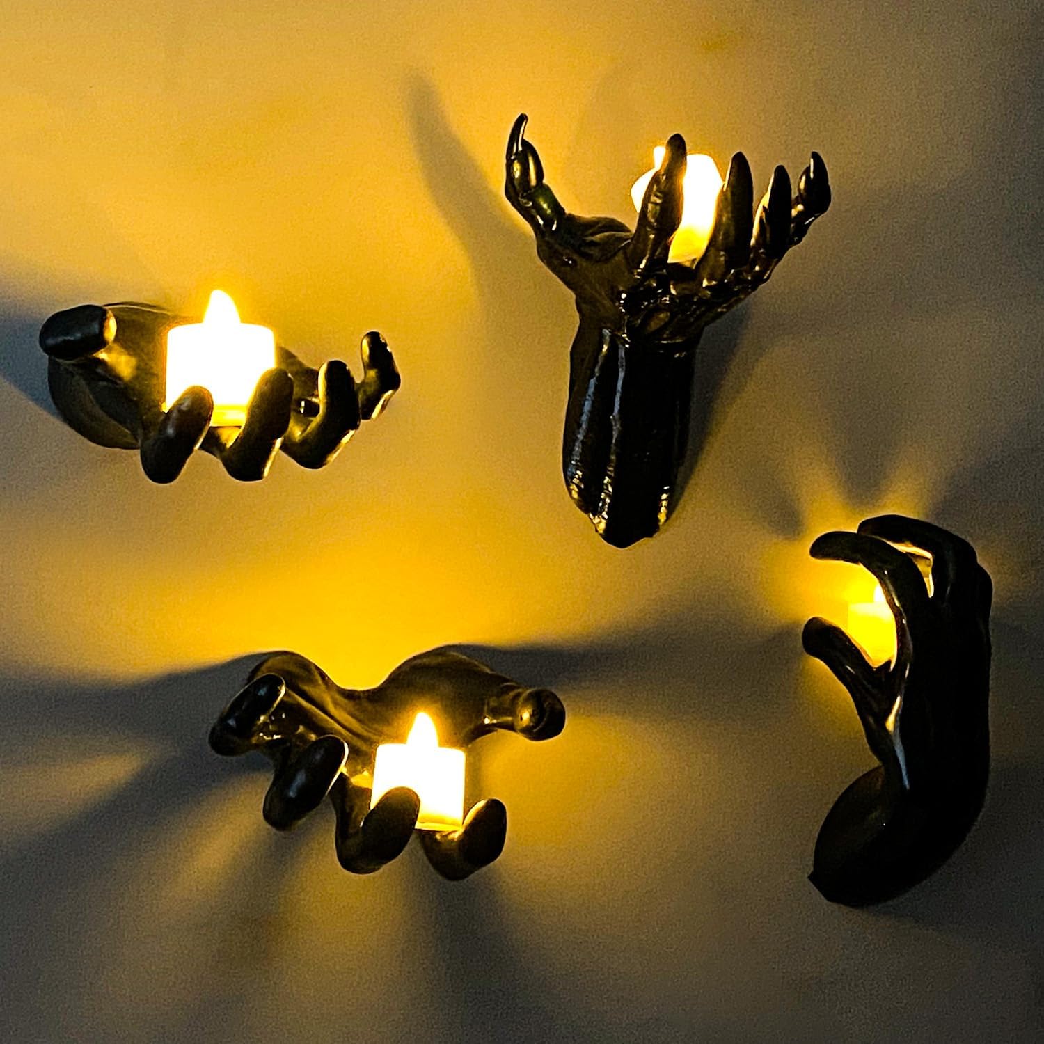 4 Packs Creepy Reaching Hands with LED Candles