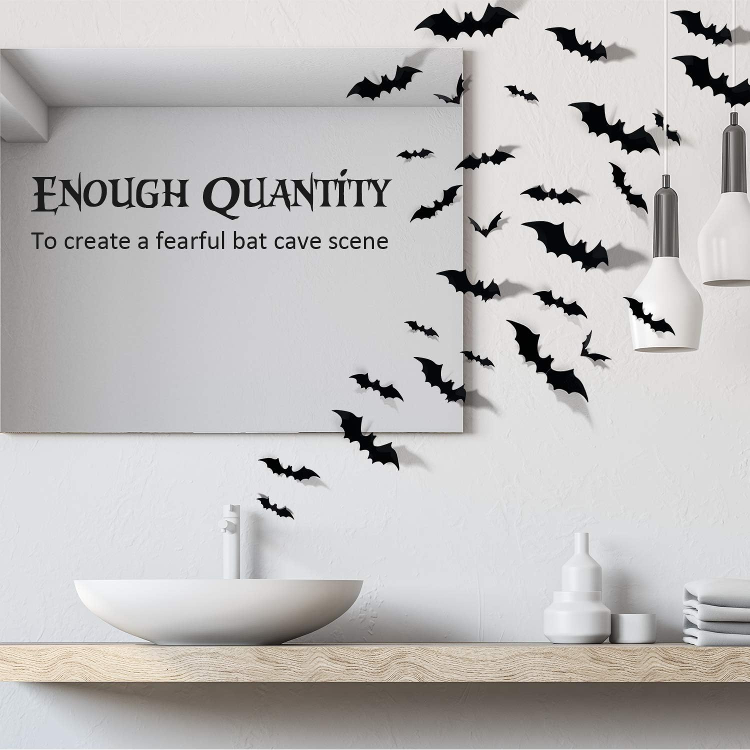 60PCS Halloween Bats Decoration