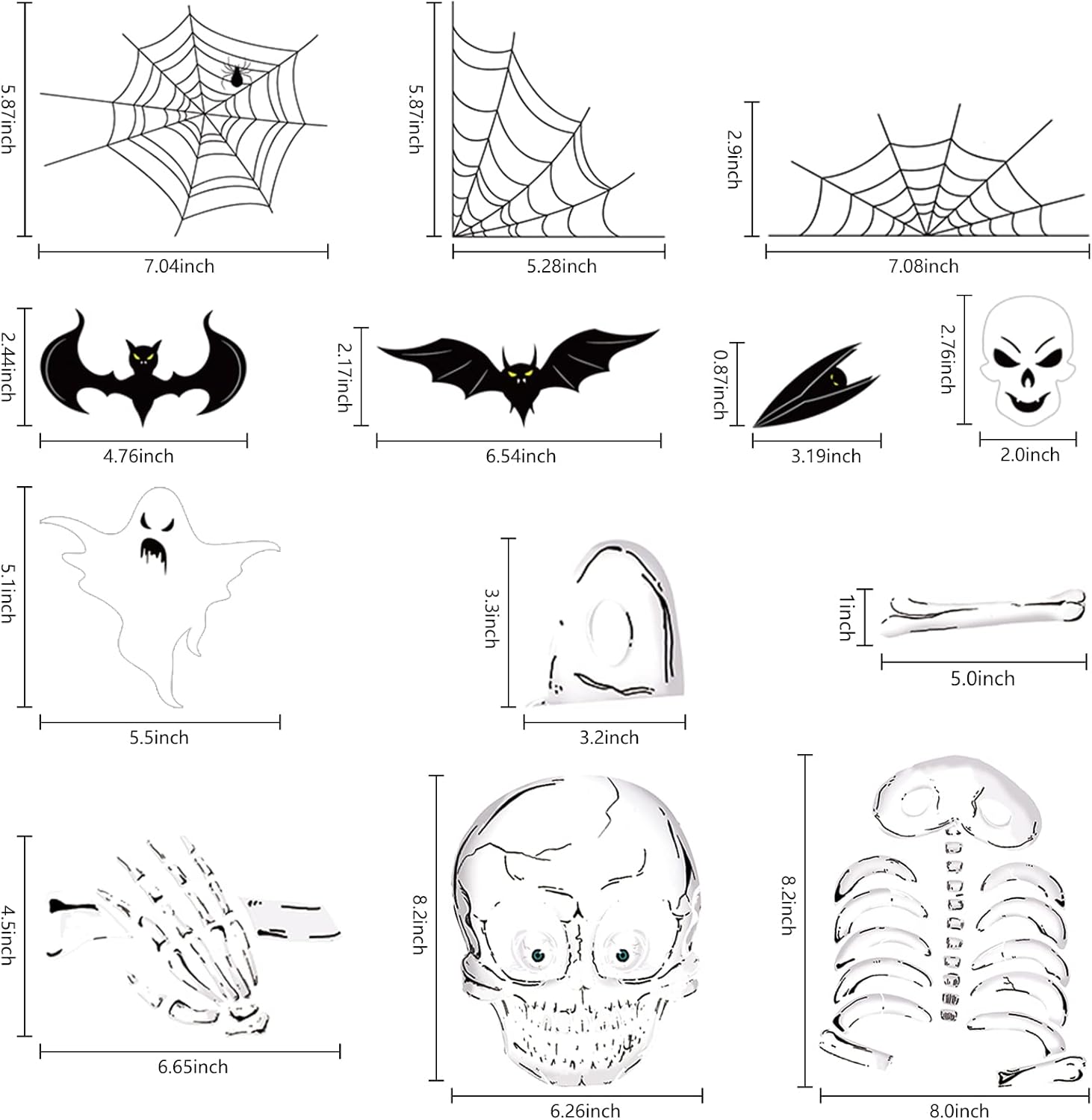 140PCS Halloween Window Clings Decor