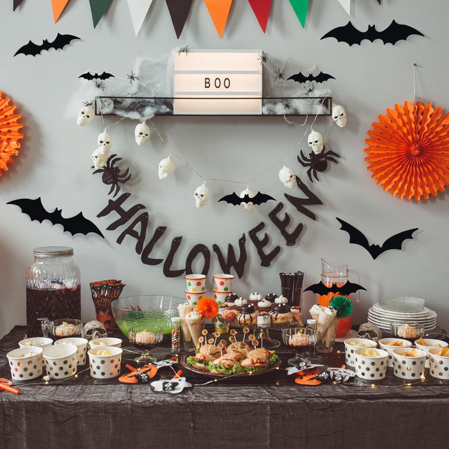Hallween Decorations Bats Wall Stickers 140PCS