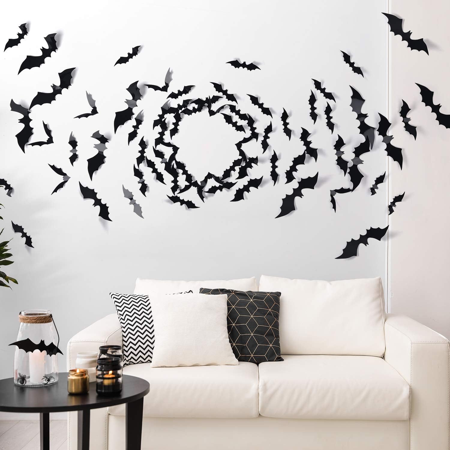 60PCS Halloween Bats Decoration