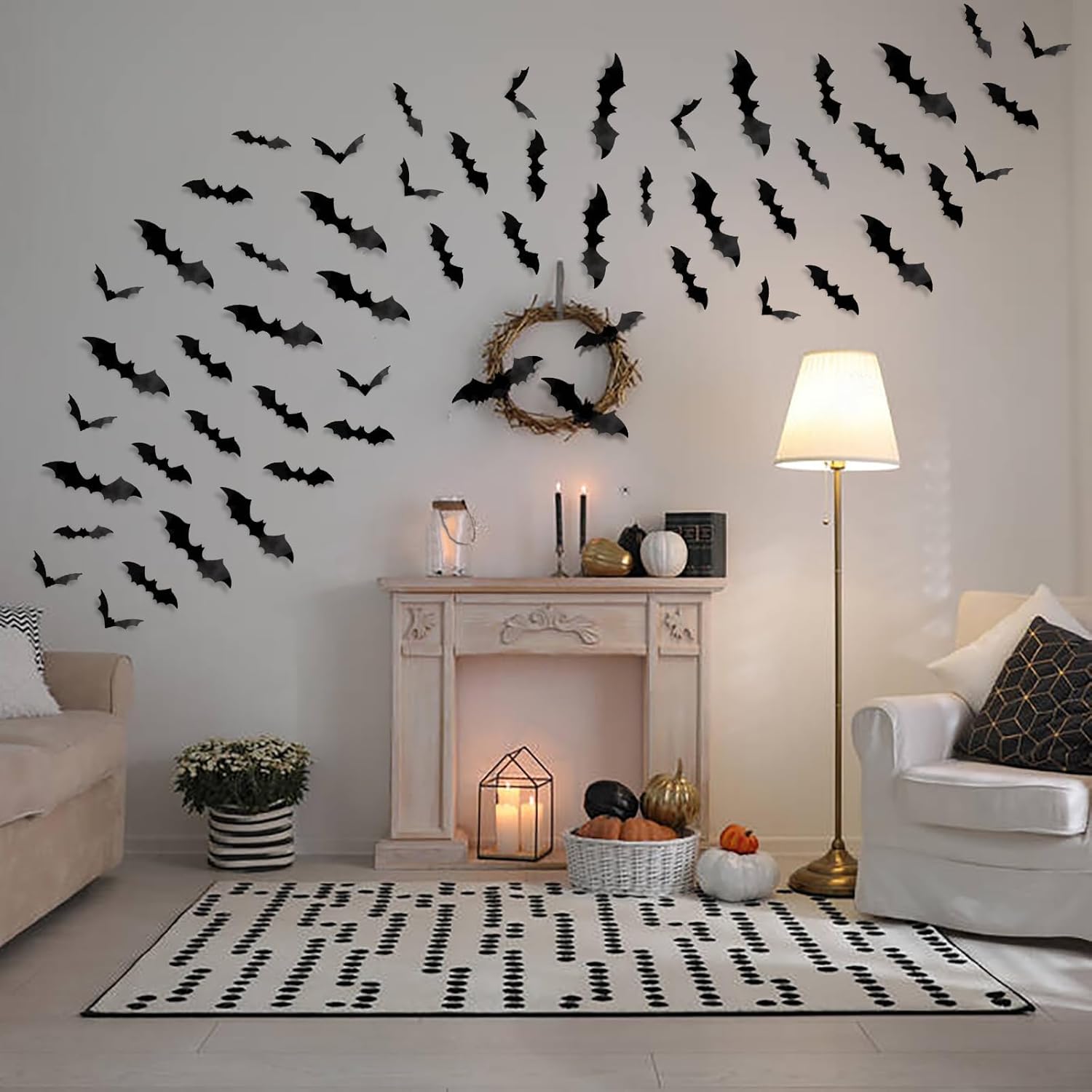 120 Pcs 3D Bat Halloween Decoration Stickers