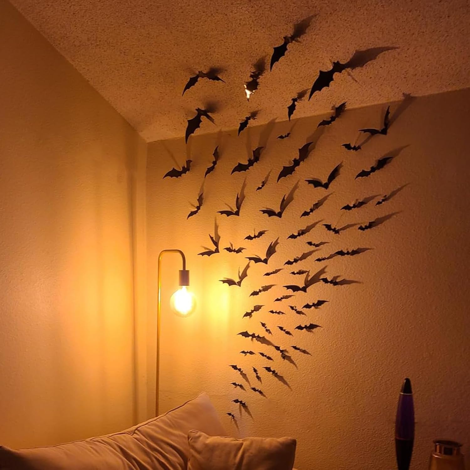 Hallween Decorations Bats Wall Stickers 140PCS