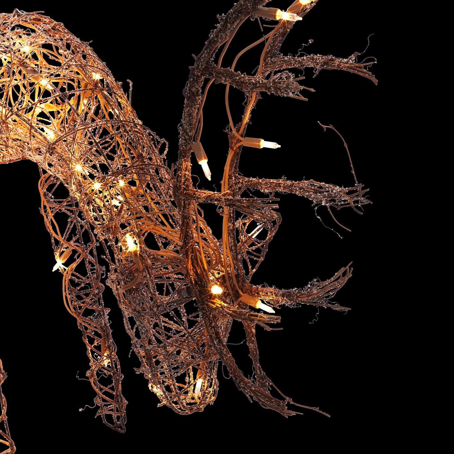 24" Outdoor Rattan Grazing Reindeer Decoration