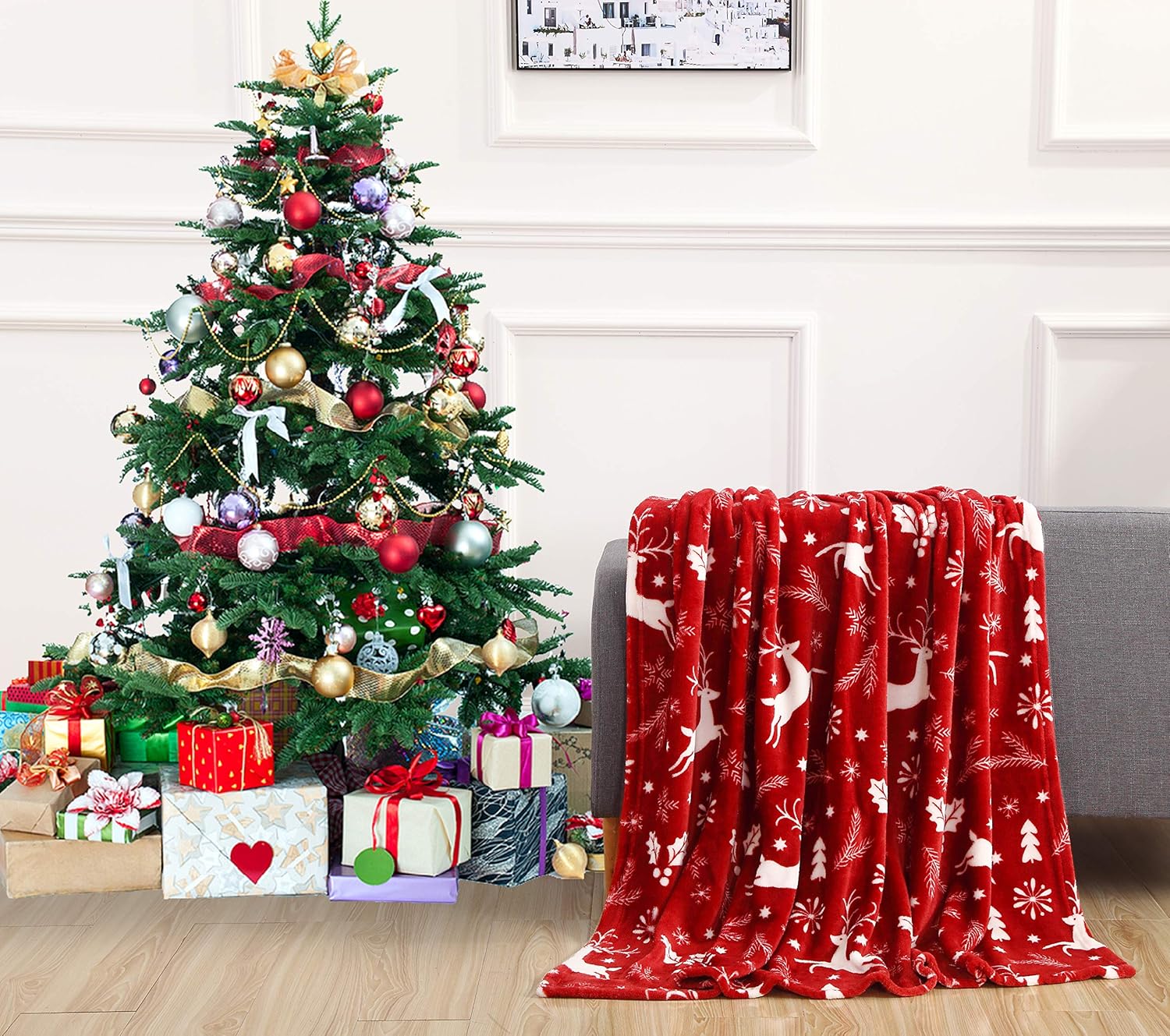 Christmas Prints Fleece Blanket