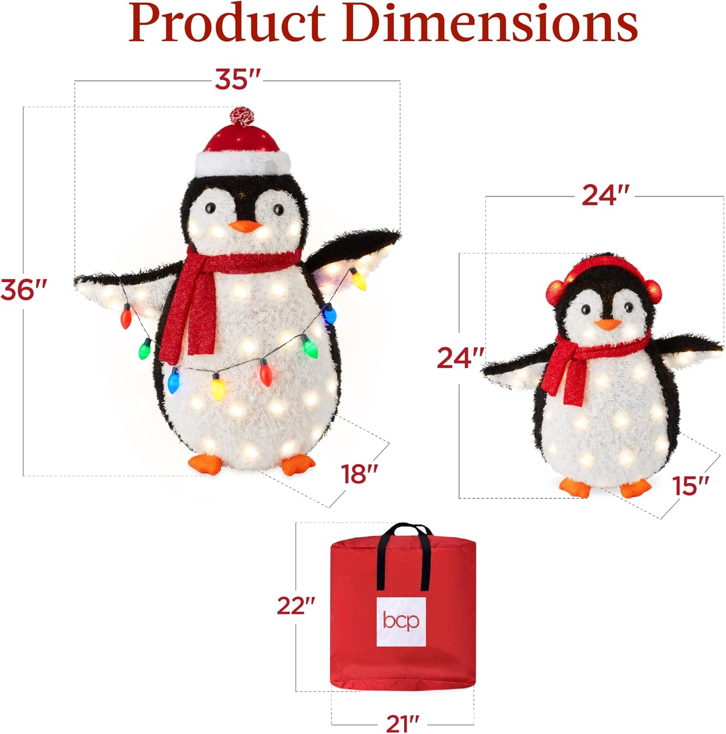 Best Choice Products 2-Piece Lighted Penguin