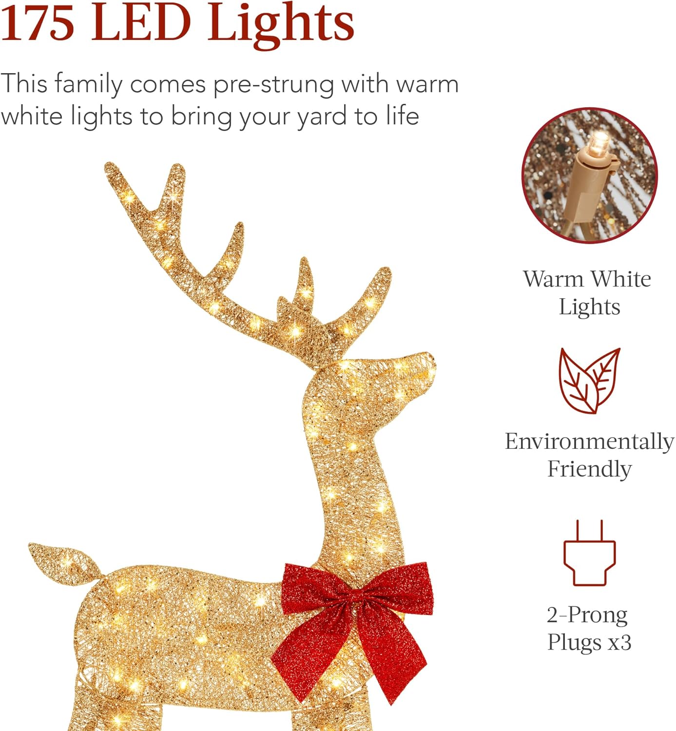 Lighted Christmas Deer Family Set