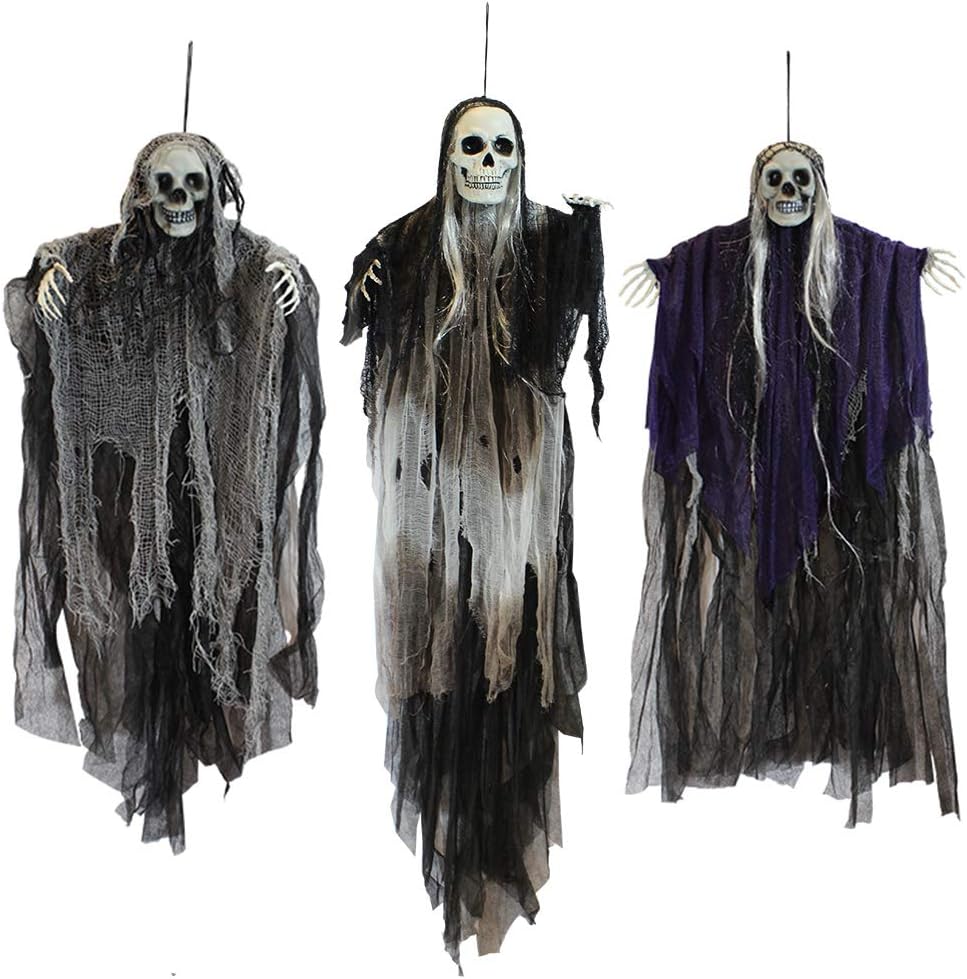 3 Pack Hanging Halloween Skeleton