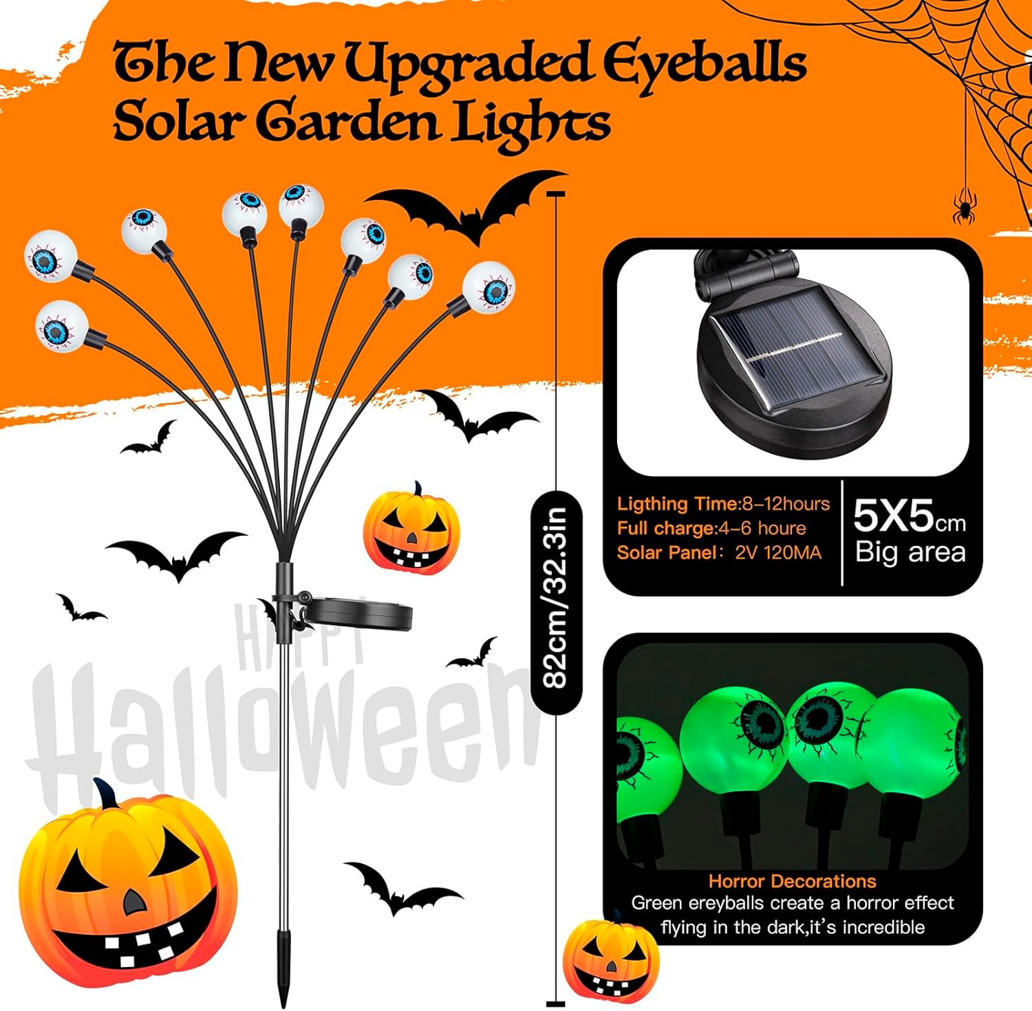 Flumy 4 Pack 32LED Solar Eyeball Lights