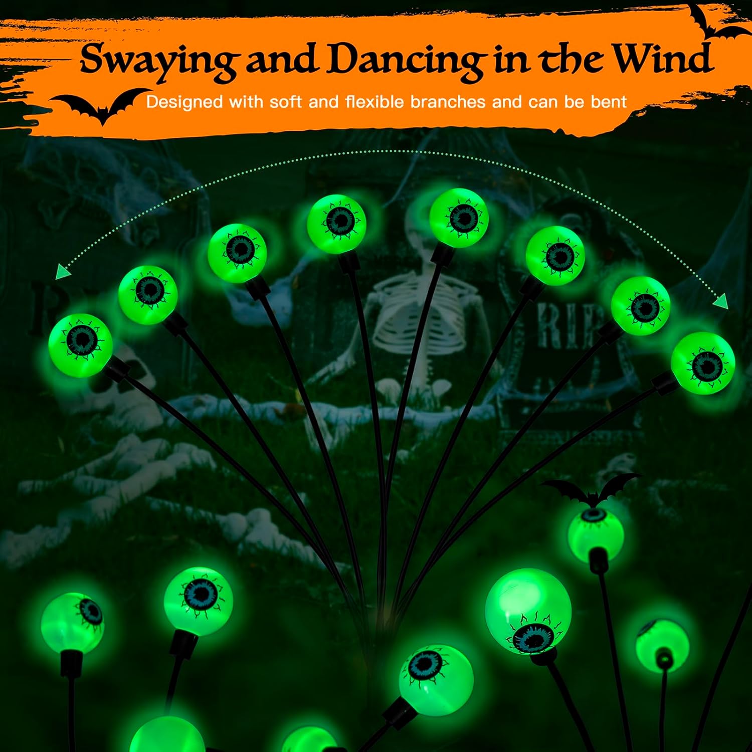 Flumy 4 Pack 32LED Solar Eyeball Lights