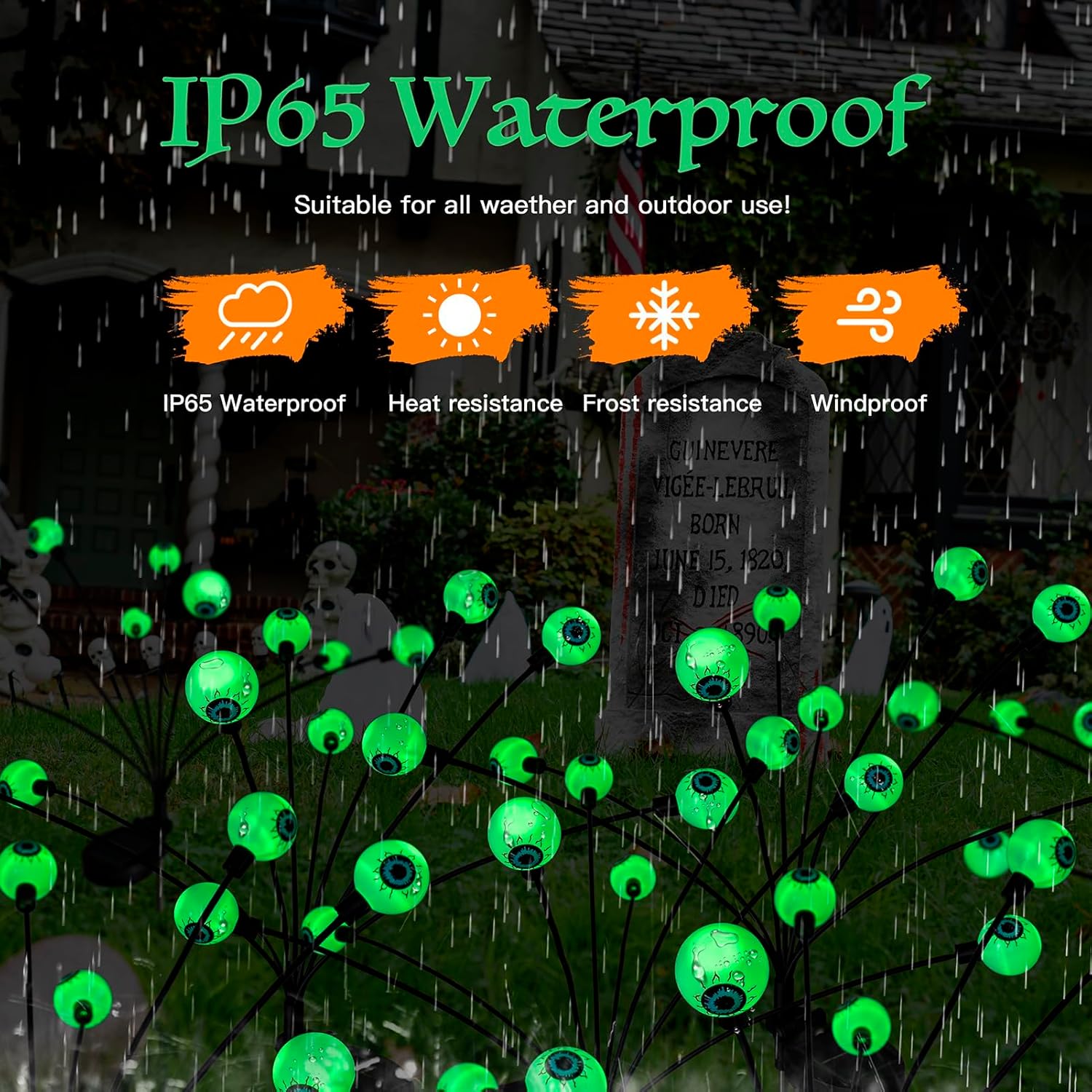 Flumy 4 Pack 32LED Solar Eyeball Lights