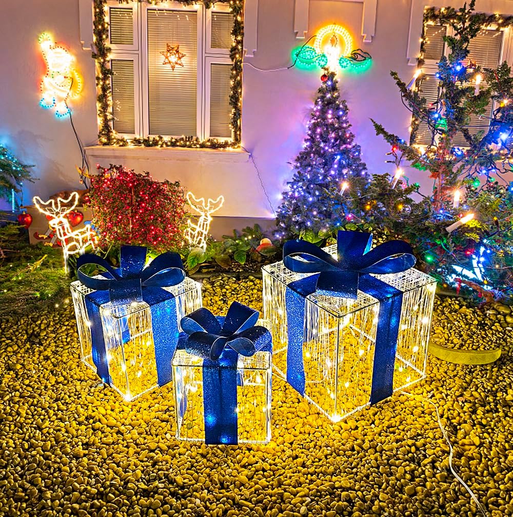 Christmas Lighted Gift Boxes