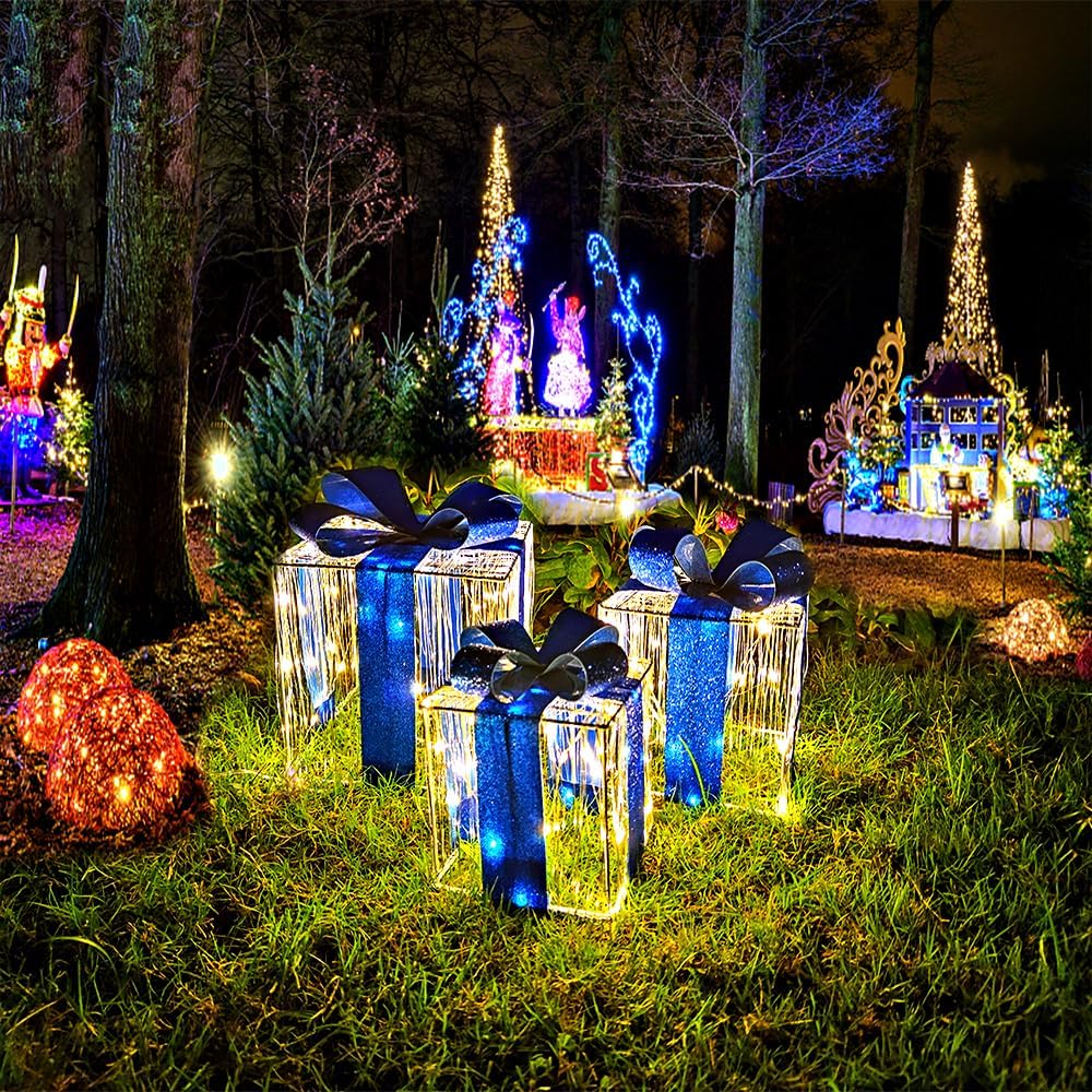 Christmas Lighted Gift Boxes