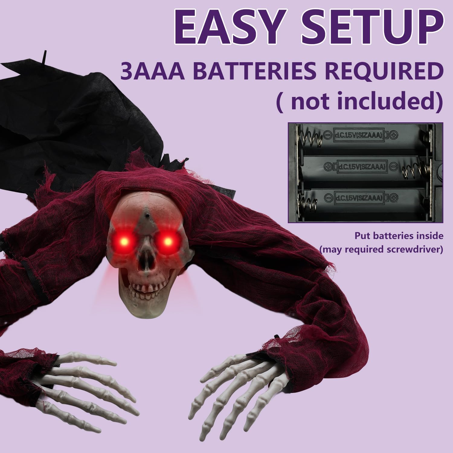 Halloween Outdoor Decor Animated Groundbreaker Zombie with Flashing Eyes