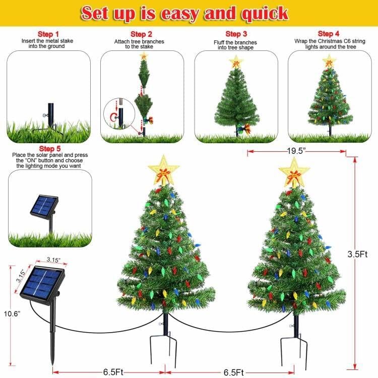 2 Solar Christmas Tree