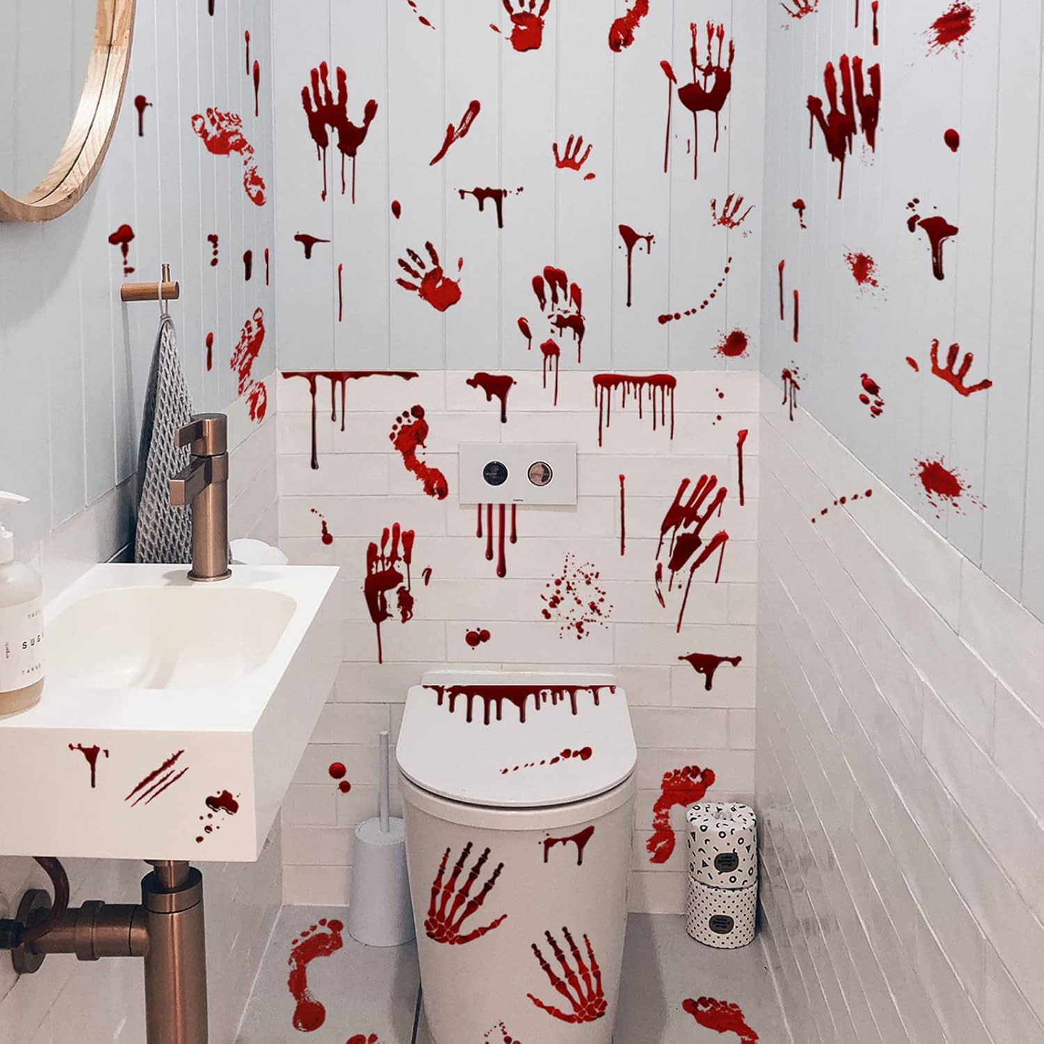 Bloody Handprint Footprint Window Stickers Wall Stickers